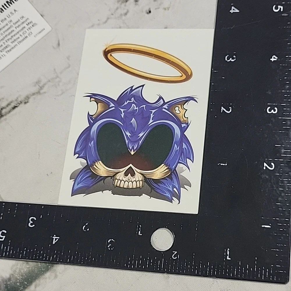 Tatt Me Temporary Tattoos Game Over Scary Skull Lot Of 13 Sonic Link Kong Gamer